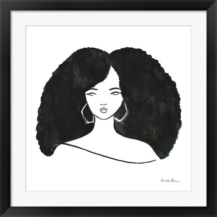 Framed Afro Girl II Print