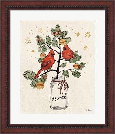 Framed Christmas Lovebirds XIV Noel Print