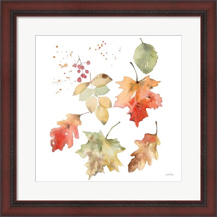 Framed Falling Leaves II Print