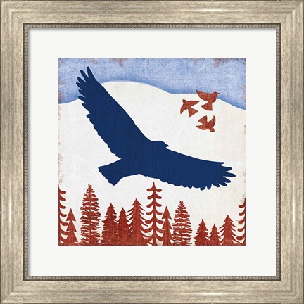 Framed Patriotic Woodland Eagle Print