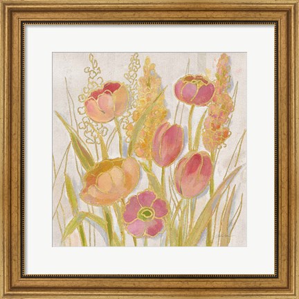 Framed Opalescent Floral II Print