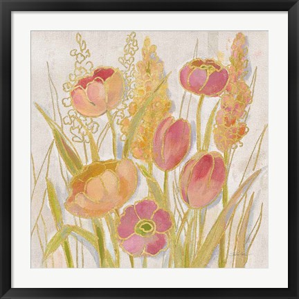 Framed Opalescent Floral II Print