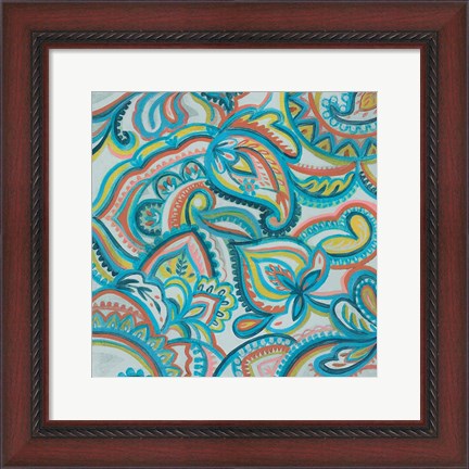 Framed Emerald Paisley II Print