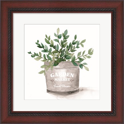 Framed Garden Market Bucket Print