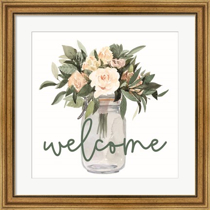 Framed Welcome Flowers Print