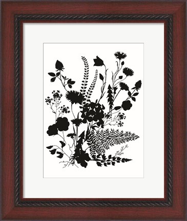 Framed Inked Flowers Print