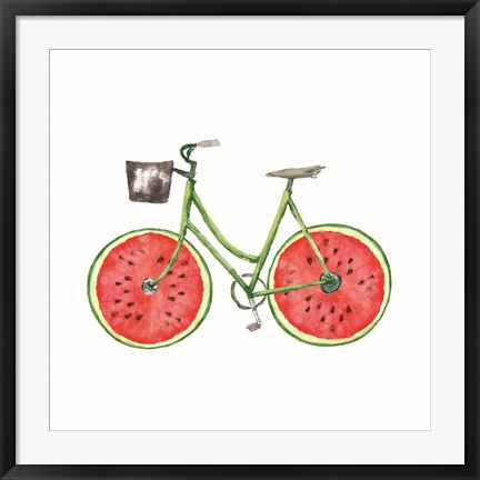 Framed Watermelon Bike Print