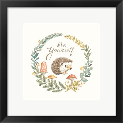 Framed Be Yourself Hedgehog Print