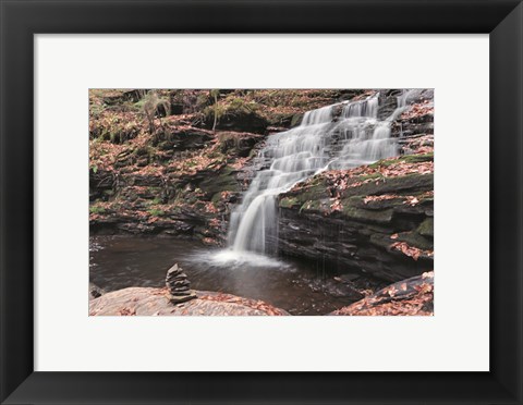 Framed Peaceful Day at Mohican Falls Print