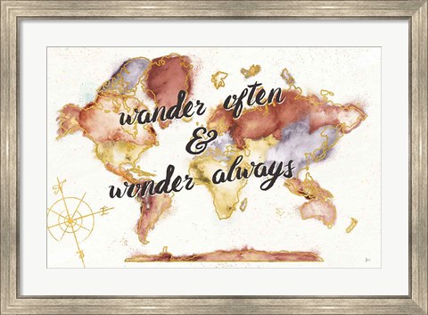 Framed Colorful World I Neutral Print