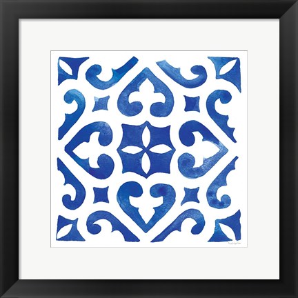 Framed Andalusian Tile I Print