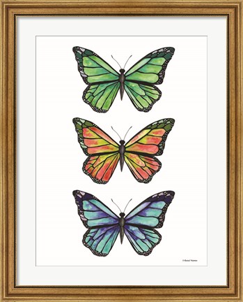 Framed Stacked Wonderful Butterflies Print