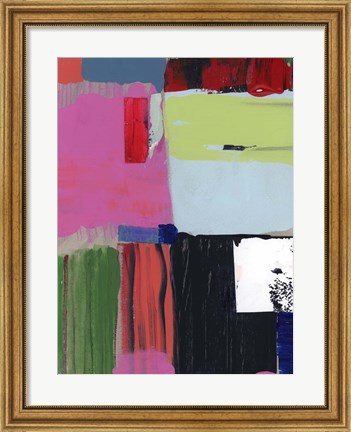 Framed Pink Blocks II Print