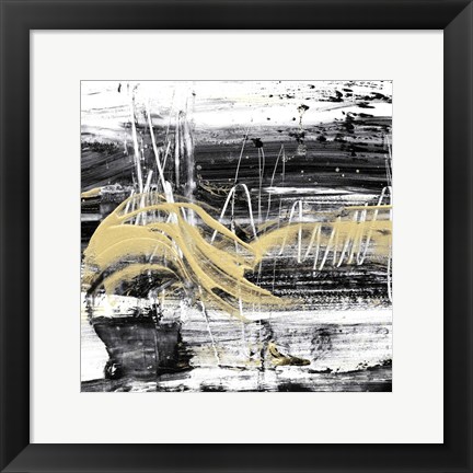 Framed Gold Wave I Print