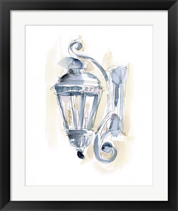 Framed Watercolor Street Lamp II Print