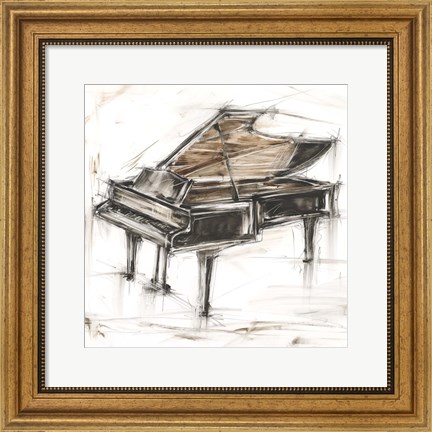 Framed Grand Piano Study Print