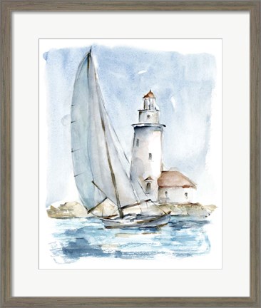 Framed Sailing into the Harbor I Print