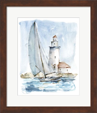 Framed Sailing into the Harbor I Print