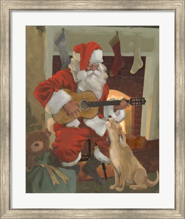 Framed Santa Serenade Print