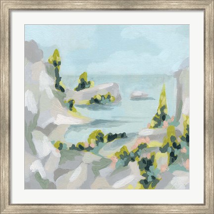 Framed Pastel Cove I Print