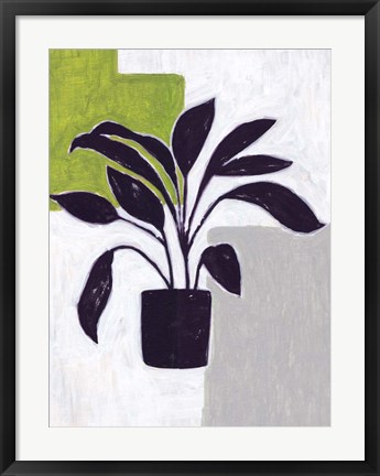 Framed Green Plantling III Print