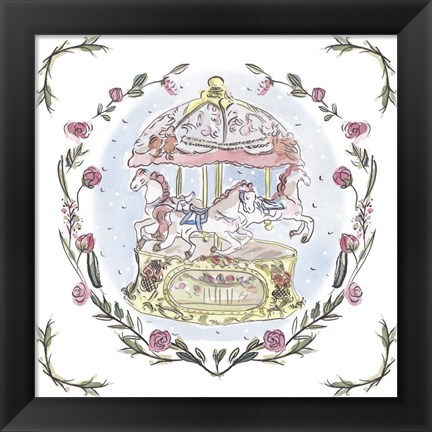 Framed Winter Carousel I Print