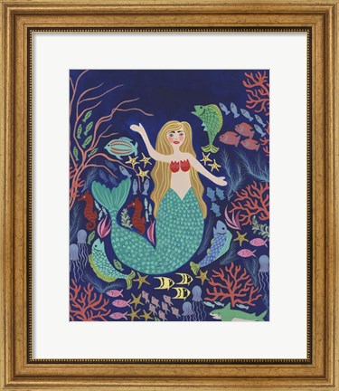 Framed Water Queen I Print