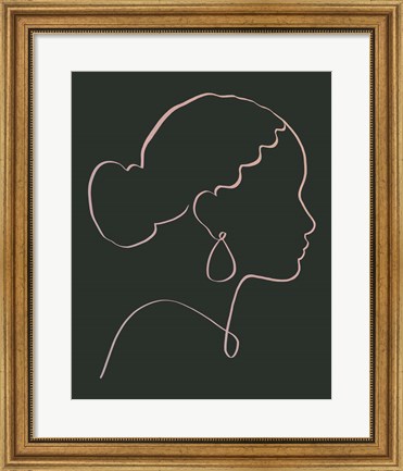 Framed Minimal Cameo I Print