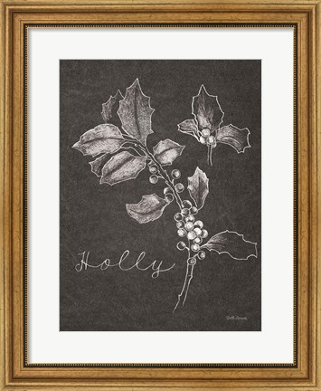 Framed Black and White Chalkboard Christmas II Print