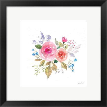 Framed Lush Roses VI Print