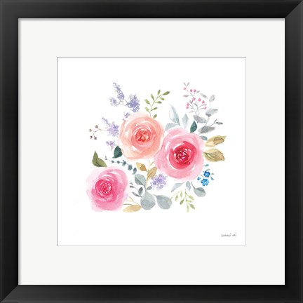 Framed Lush Roses IV Print