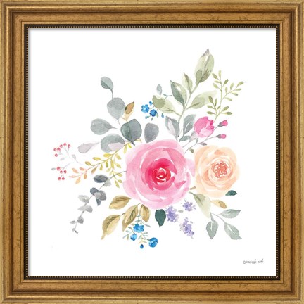 Framed Lush Roses III Print