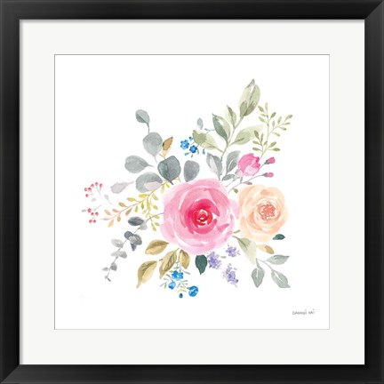 Framed Lush Roses III Print