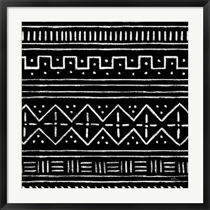 Framed Jungle Love Pattern V Sq II BW Print