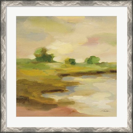 Framed Chartreuse Fields II Print