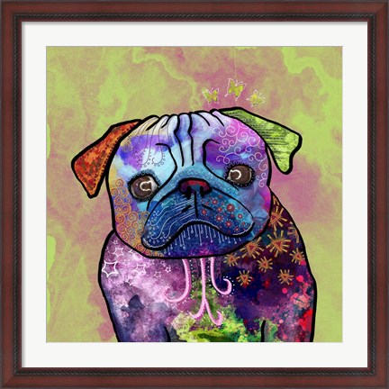 Framed Colorful Pets III Print