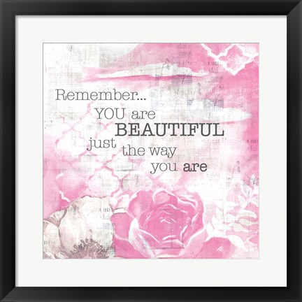 Framed Textured Sentiment Pink I Print