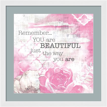 Framed Textured Sentiment Pink I Print