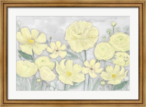 Framed Peaceful Repose Gray &amp; Yellow Landscape Print