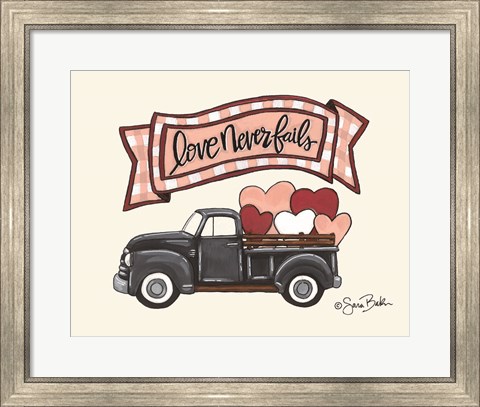 Framed Love Never Fails Truck Print