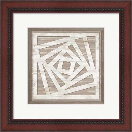 Framed Geo Greige Deco 3 Print