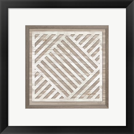 Framed Geo Greige Deco 4 Print