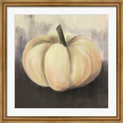 Framed White Rustic Pumpkin Print