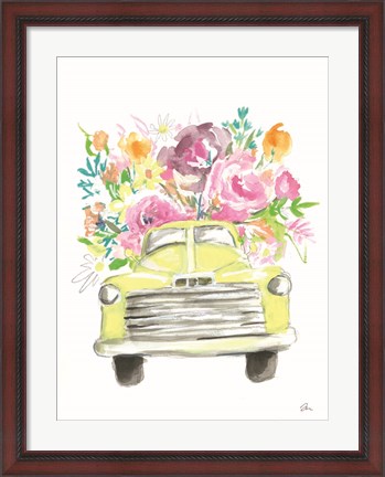 Framed Yellow Flower Truck Print