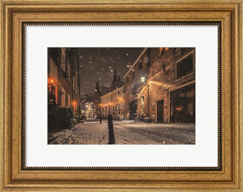 Framed Nighttime City Street 3 Print