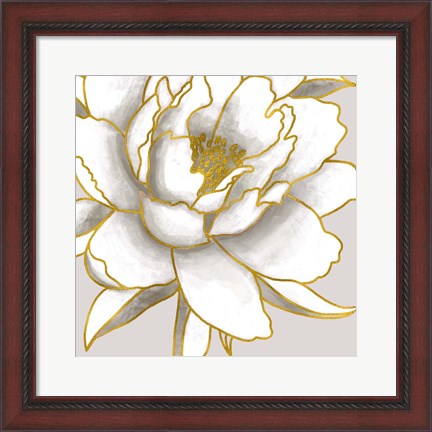 Framed Gold Peony Print