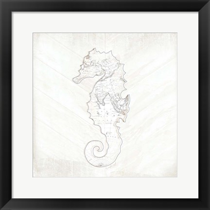 Framed Coastal Seahorse Print