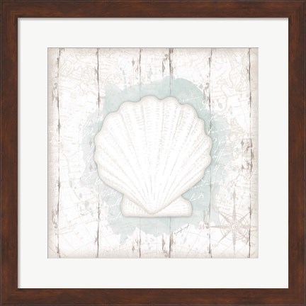 Framed Calming Coastal Shell II Print