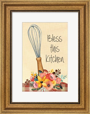 Framed Bless this Kitchen Print