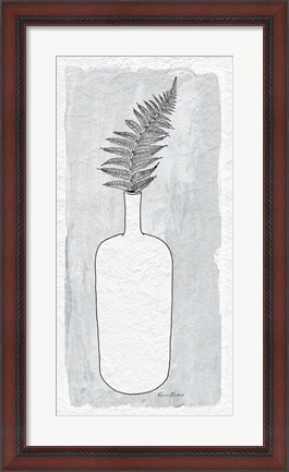 Framed Fern in Vase I Print
